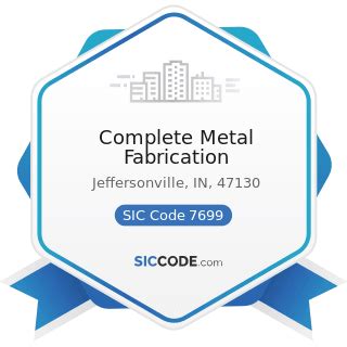 metal fabricator sic code|naics code 34.